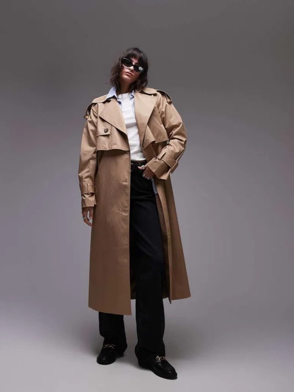 & Other Stories Tan Long Trench Coat